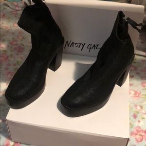 Nasty Gal Shimmery Black Boots